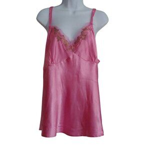 Cotton Express Pink Y2K Babydoll Cami Top 100% Silk 3X Floral Fairy